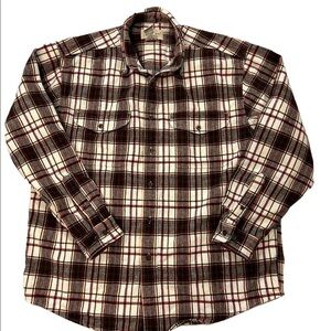 Eddie Bauer Plaid Heavy Flannel Chamois Long Sleeve Shirt